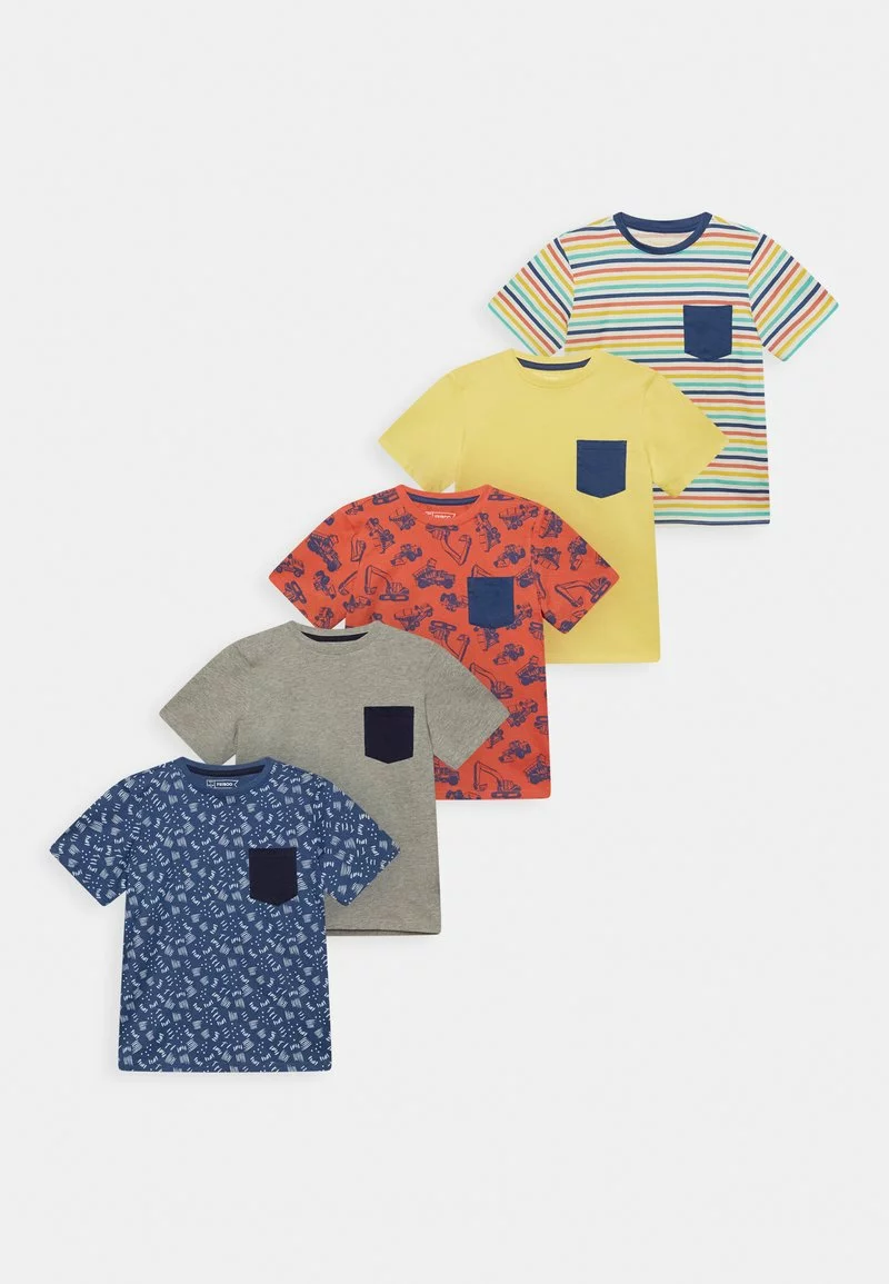 Friboo POCKET TEE 5PACK - T-Shirt Print - Multi-coloured /yellow/blue, Kinder