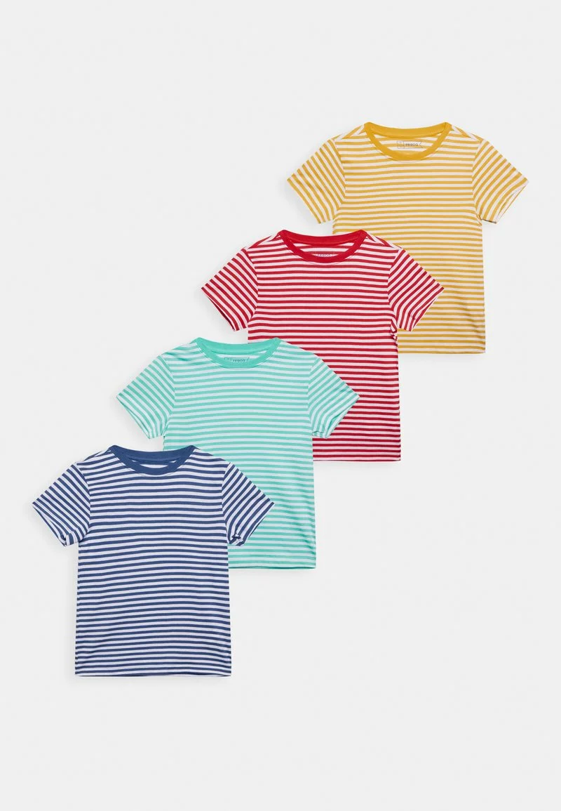 Friboo MPACK: 4 YARN DYE STRIPE T-SHIRT - T-Shirt Print - Multi-coloured - 917_blue - 502_turquoise - 505, Kinder